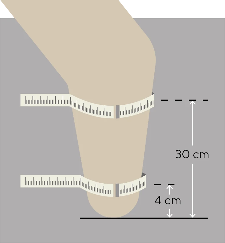Measurement illustration for the Nord° Liner 2.2 range, measured at 4 cm and 30 cm.